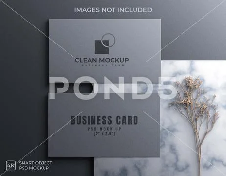 Clean business card 4k psd mockup PSDテンプレート