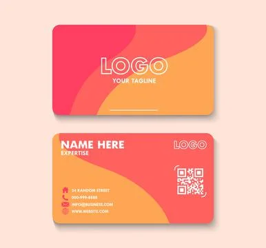 Clean Business Card Vector Template Company Brand Identity Layout Stock Illustration