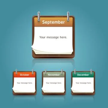 Clean calendar 2013 template, note pad conceptual design set. Vector Stock Illustration