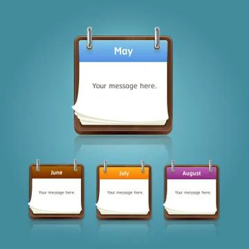 Clean calendar 2013 template, note pad conceptual design set. Vector Stock Illustration