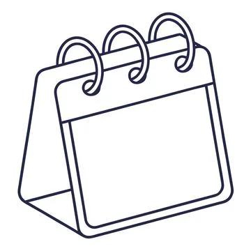 Clean Calendar Line Icon Vector for Appointment Planning Stock Illustration