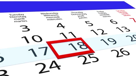 Clean calendar with moving date pointer Stock Footage 56293220