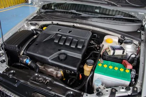 Clean car engine Fotos Stock