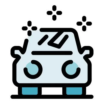 Clean car front view sparkling after washing Stock Illustration