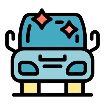 Clean car front view sparkling after washing Stock Illustration