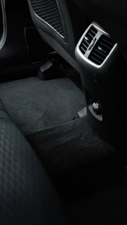 Clean car interior, clean carpet after dry cleaning. car interior dry cleaner, d Stock Footage 328581409