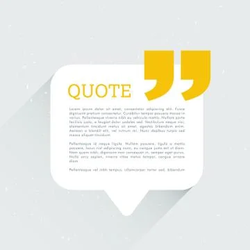 Clean chat bubble with quotation message Stock Illustration