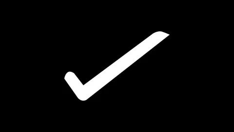 Clean Check Mark Icon Animation, Animated Minimal Check Mark Symbol Stock Footage 309965430