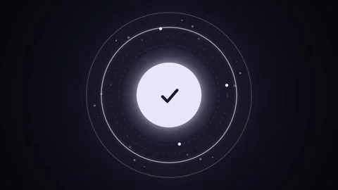 Clean checkmark animation on dark background for success and confirmation Video stock 344640832
