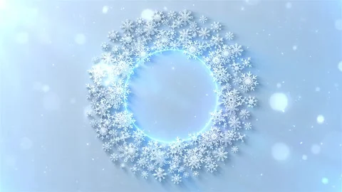 Clean Christmas Round Frame 4K Stock Footage 269033833