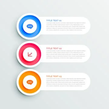 Clean circular three steps infographic design Stock Illustration