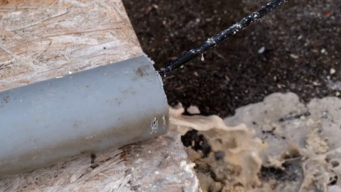 Clean a clogged sewer pipe. Stock Footage 129709671