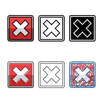 Clean close button color icon vector Stock Illustration