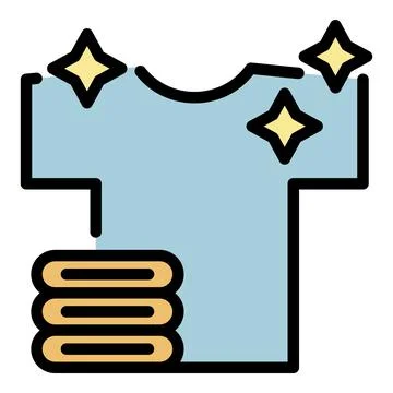 Clean clothes stack icon color outline vector Illustrazione stock