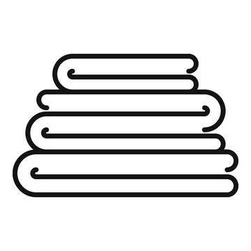Clean clothes stack icon, outline style Stock Illustration