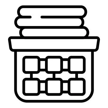 Clean clothes stack icon, outline style Stock Illustration