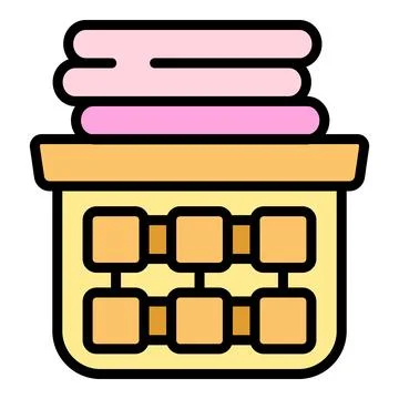 Clean clothes stack icon vector flat Stock Illustration