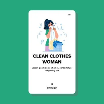 Clean clothes woman vector Stock Illustration