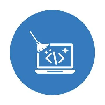 Clean, code, coding icon. Blue color design. 스톡 일러스트