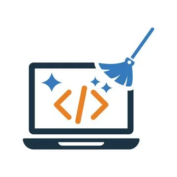 Clean, code, coding icon. Glyph style vector EPS. Stock Photos