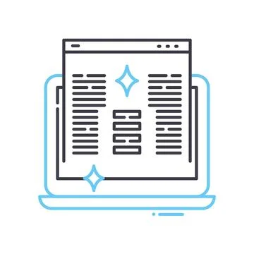 Clean code line icon, outline symbol, vector illustration, concept sign Illustrazione stock