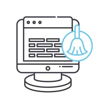 Clean code line icon, outline symbol, vector illustration, concept sign Illustrazione stock