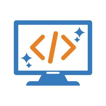 Clean, coding, code icon. Glyph style vector EPS. 스톡 일러스트