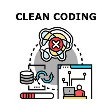 Clean coding concept illustrating software development process イラスト素材