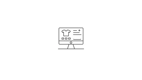 Clean Commercial Layout Display Line Icon Animation Stock Footage 347848894