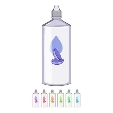 Clean contact lens solution cartoon vector graphic Stock Illustration