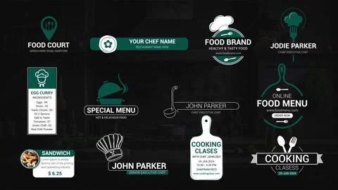 Clean Cooking &amp; Chef Titles Стоковые After Effects