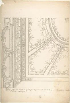 Clean Copy Presentation Draft: One Quarter of a Design for a Ceiling of a R.. Stock Illustration