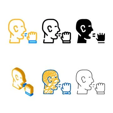 Clean cough flu color icon vector flat Stock Illustration