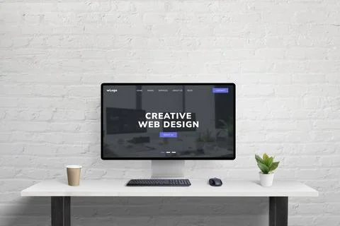 Clean creative web design page from code studio Foto stock