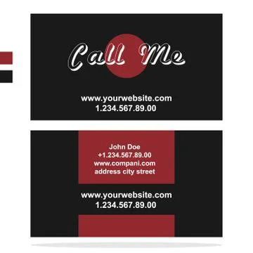 Clean dark business card vector Stock Illustration