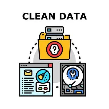 Clean data processing and management concept Illustrazione stock