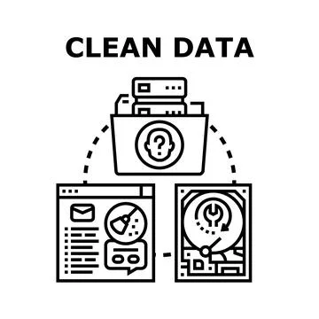 Clean data processing and management concept 스톡 일러스트