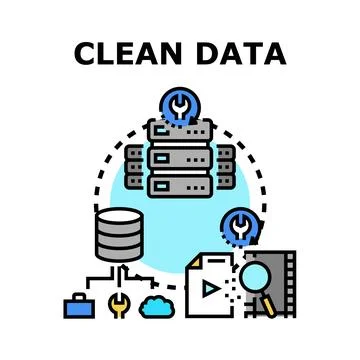 Clean data processing and optimization concept 库存插图