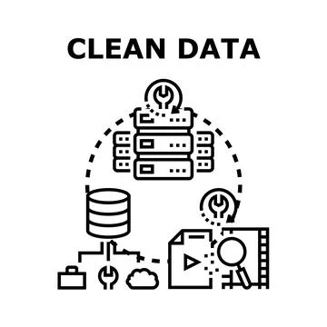 Clean data processing and optimization concept Stock Illustration
