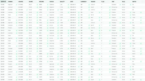 Clean Data Quality Dashboard with Validated Records Video stock 346756324