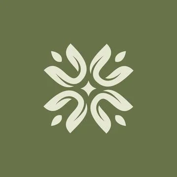 Clean decorative leaves icon with simple nature leaves emblem Stock Illustration