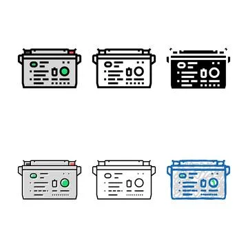 Clean deep cycle battery color icon vector Stock Illustration