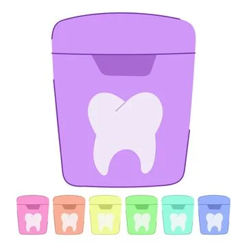 Clean dental floss vector cartoon graphic Stock Illustration