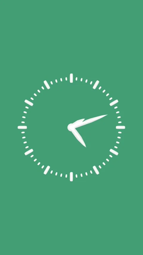 Clean design clock face with minimalist hands and minute markers slowly rot.. Stock Footage 331811630