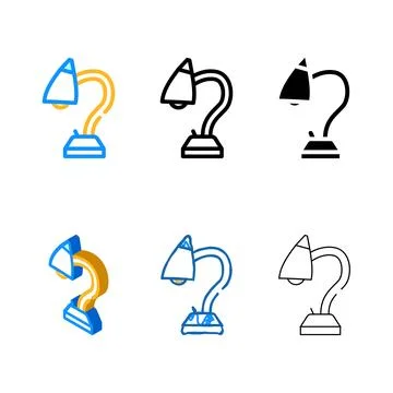 Clean desk table lamp color icon vector Stock Illustration