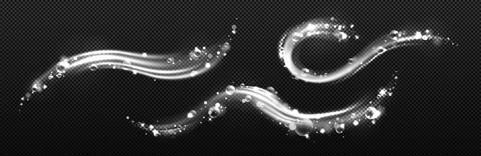 Clean detergent wave and soap swirl, light effect Illustrazione stock