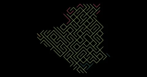 Clean Diagonal Animation Forms the Algeria Map Outline Stock Footage 323610514