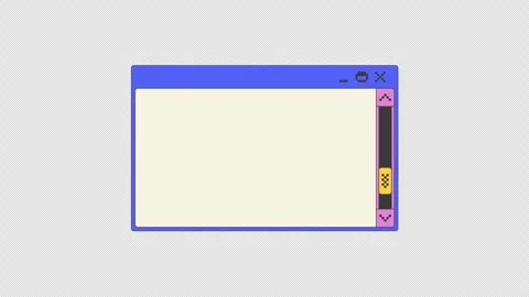 Clean dialog box with vertical scroll bar pixel art pop-up window UI  animation Stock Footage 333309034