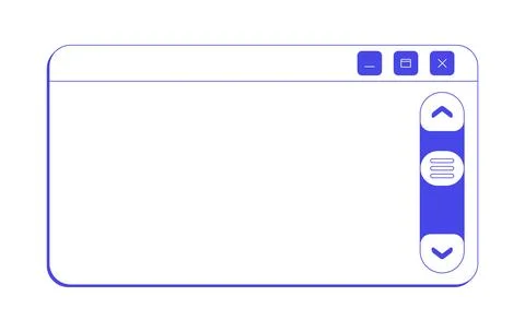 Clean dialog box with vertical scroll bar neo brutalism line popup window Stock Illustration
