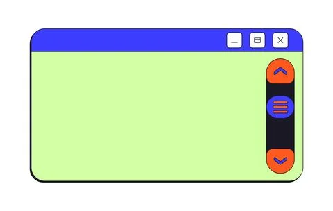 Clean dialog box with vertical scroll bar neo brutalism pop-up UI window Stock Illustration